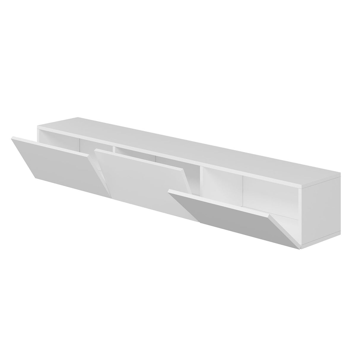 TV Furniture - TV Furniture Set Rigel White Melamine 180x30x32 cm - Dimehouse