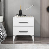 Bedside tables - Bedside table Bare White Melamine 50x56x47 cm - Dimehouse