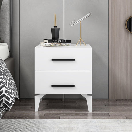 Bedside tables - Bedside table Bare White Melamine 50x56x47 cm - Dimehouse