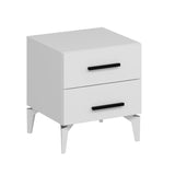 Bedside tables - Bedside table Bare White Melamine 50x56x47 cm - Dimehouse