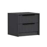 Bedside tables - Bedside table Kale Luxury Anthracite Melamine 45x53x45 cm - Dimehouse