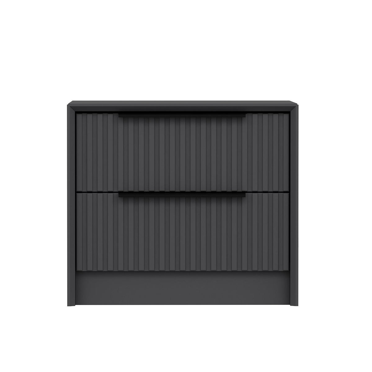 Bedside tables - Bedside table Kale Luxury Anthracite Melamine 45x53x45 cm - Dimehouse
