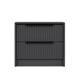 Bedside tables - Bedside table Kale Luxury Anthracite Melamine 45x53x45 cm - Dimehouse