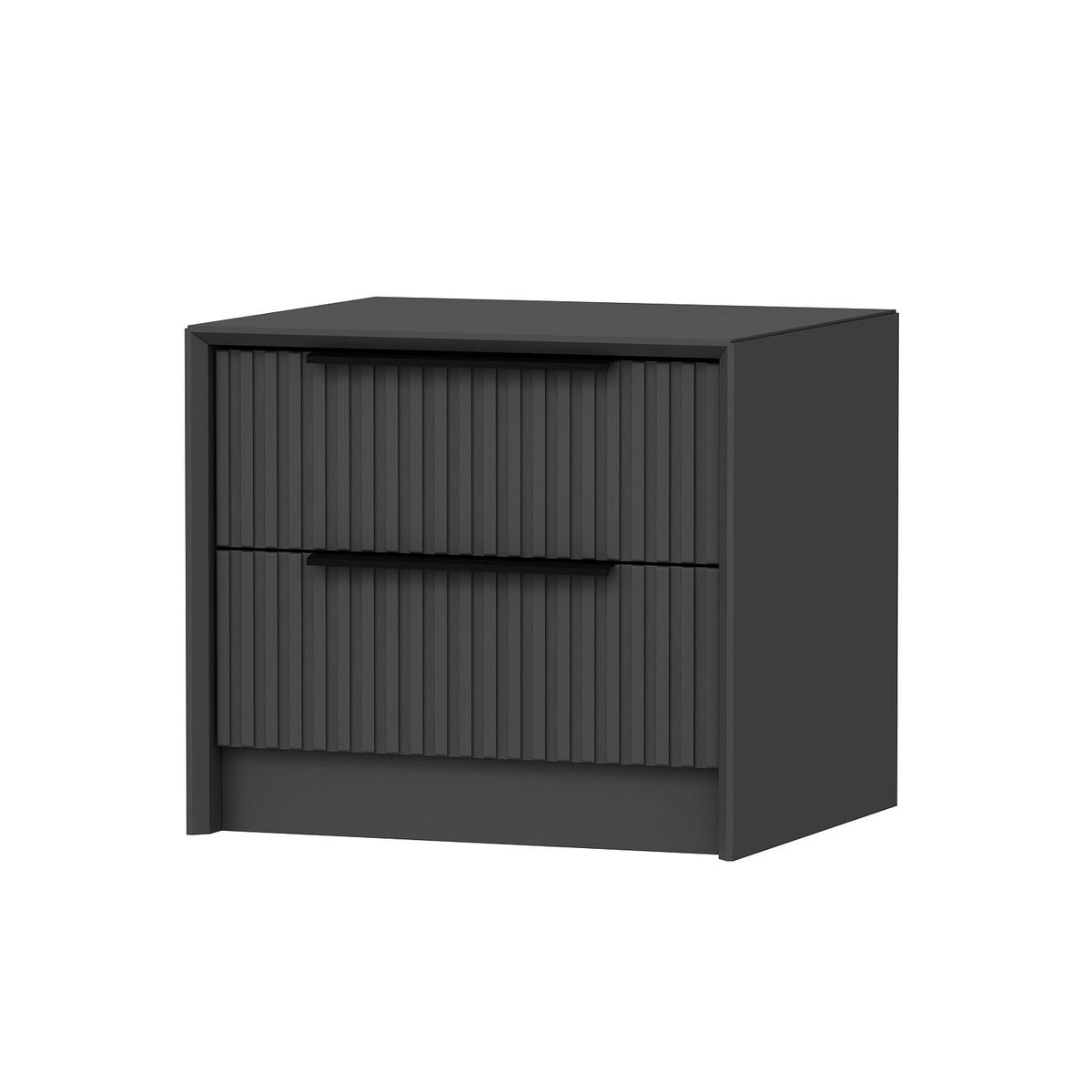 Bedside tables - Bedside table Kale Luxury Anthracite Melamine 45x53x45 cm - Dimehouse