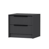 Bedside tables - Bedside table Kale Luxury Anthracite Melamine 45x53x45 cm - Dimehouse