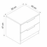 Bedside tables - Bedside table Kala Plus Walnut Melamine 54x40x47 cm - Dimehouse