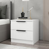 Bedside tables - Bedside table Kala Plus White Melamine 50x47x40 cm - Dimehouse
