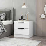Bedside tables - Bedside table Kala Plus White Melamine 50x47x40 cm - Dimehouse
