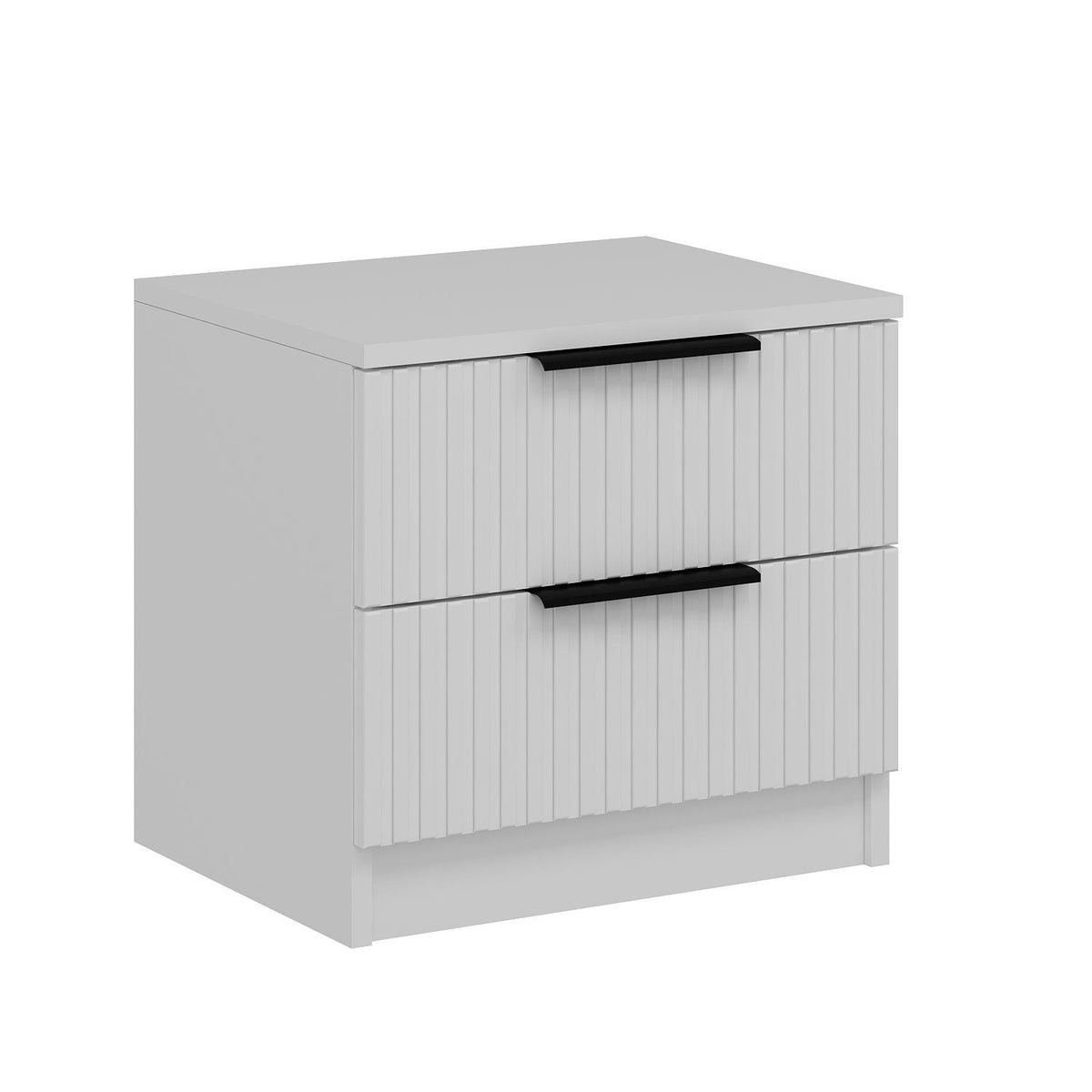 Bedside tables - Bedside table Kala Plus White Melamine 50x47x40 cm - Dimehouse