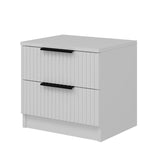 Bedside tables - Bedside table Kala Plus White Melamine 50x47x40 cm - Dimehouse