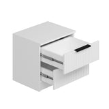 Bedside tables - Bedside table Kala Plus White Melamine 50x47x40 cm - Dimehouse