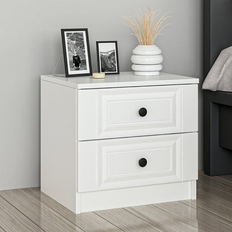 Bedside tables - Bedside table Bare White Melamine 50x47x40 cm - Dimehouse