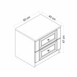 Bedside tables - Bedside table Bare White Melamine 50x47x40 cm - Dimehouse