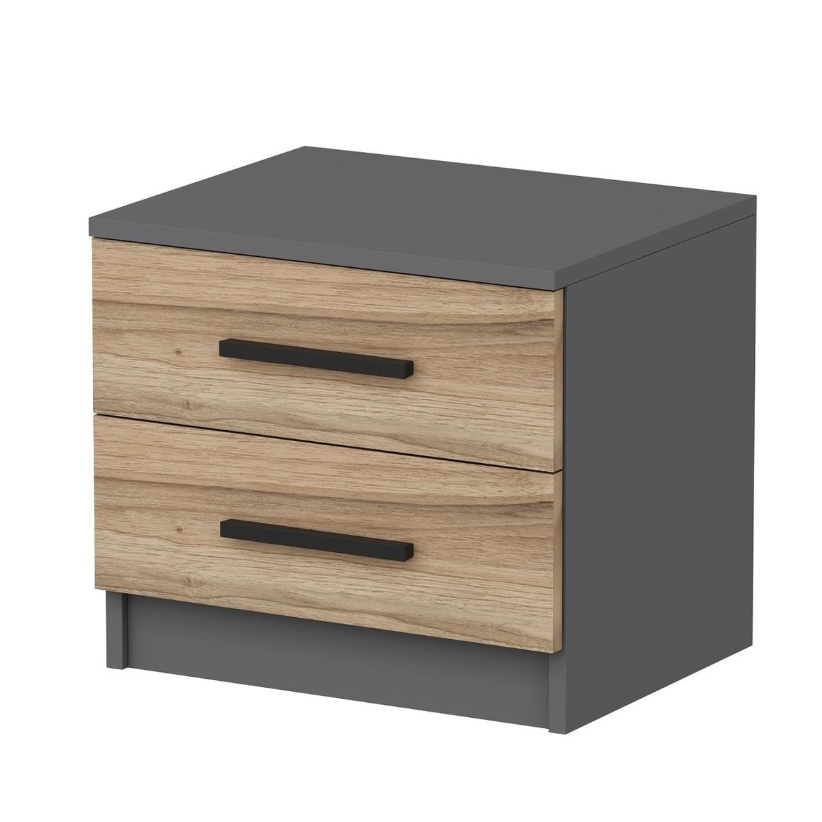 Bedside tables - Bedside table Bare Walnut Melamine 50x40x47 cm - Dimehouse
