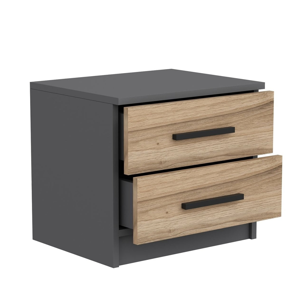 Bedside tables - Bedside table Bare Walnut Melamine 50x40x47 cm - Dimehouse