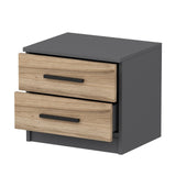 Bedside tables - Bedside table Bare Walnut Melamine 50x40x47 cm - Dimehouse