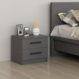 Bedside tables - Bedside table Kale Anthracite Melamine 50x40x47 cm - Dimehouse