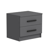 Bedside tables - Bedside table Kale Anthracite Melamine 50x40x47 cm - Dimehouse