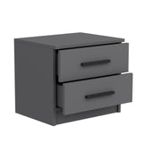 Bedside tables - Bedside table Kale Anthracite Melamine 50x40x47 cm - Dimehouse