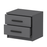 Bedside tables - Bedside table Kale Anthracite Melamine 50x40x47 cm - Dimehouse