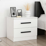 Bedside tables - Bedside table Bare White Melamine 50x40x47 cm - Dimehouse