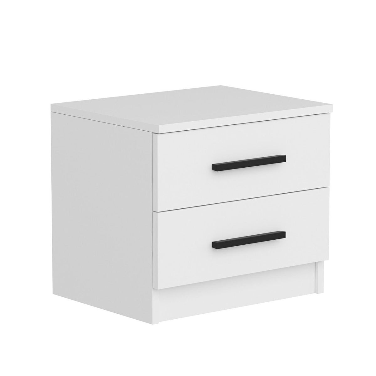 Bedside tables - Bedside table Bare White Melamine 50x40x47 cm - Dimehouse