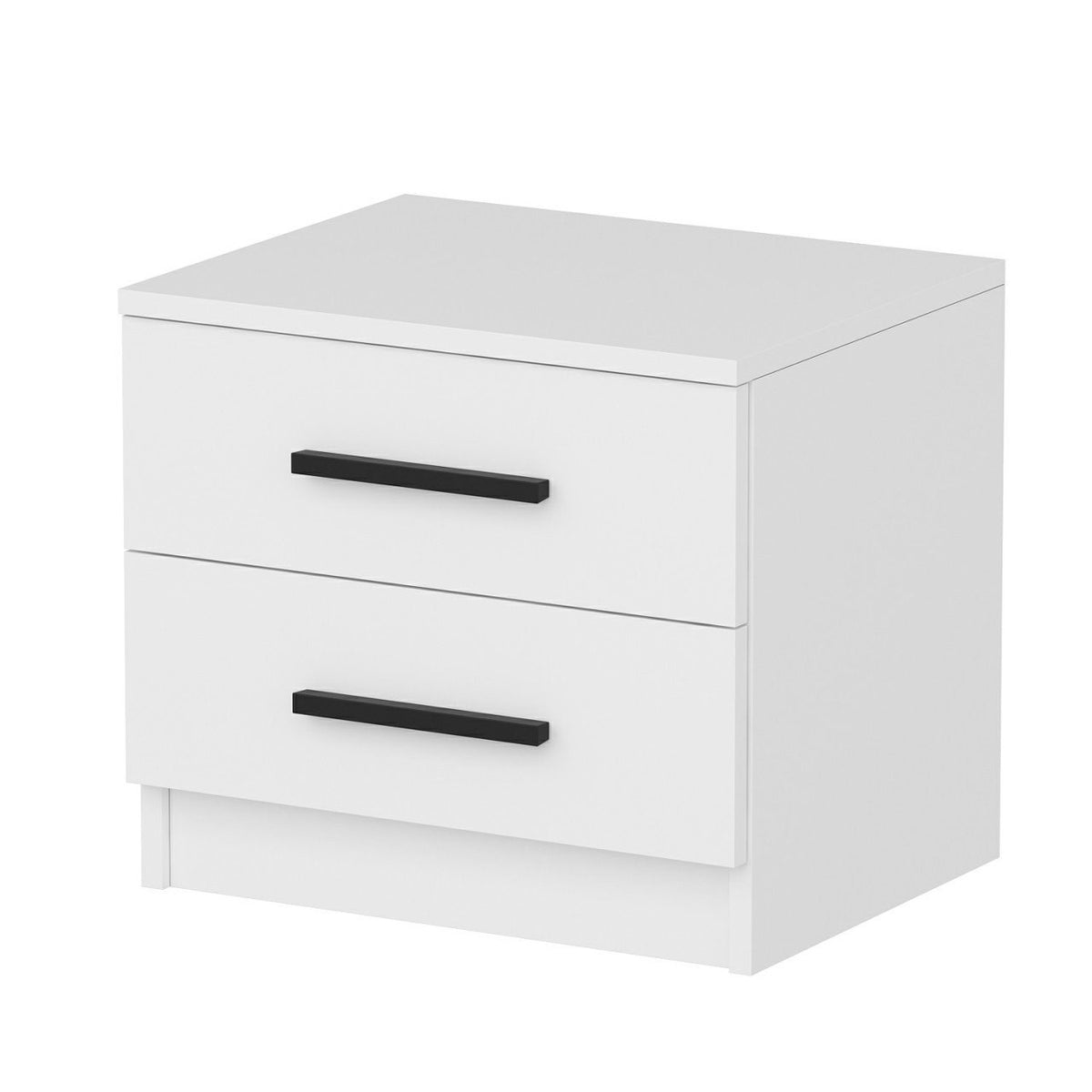 Bedside tables - Bedside table Bare White Melamine 50x40x47 cm - Dimehouse