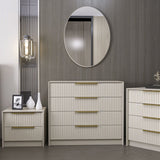 Chests of drawers - Chest of drawers Bare Luxury Stone Melamine 100x85x45 cm - Dimehouse