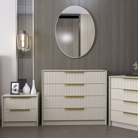 Chests of drawers - Chest of drawers Bare Luxury Stone Melamine 100x85x45 cm - Dimehouse