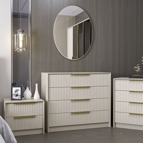 Chests of drawers - Chest of drawers Bare Luxury Stone Melamine 100x85x45 cm - Dimehouse