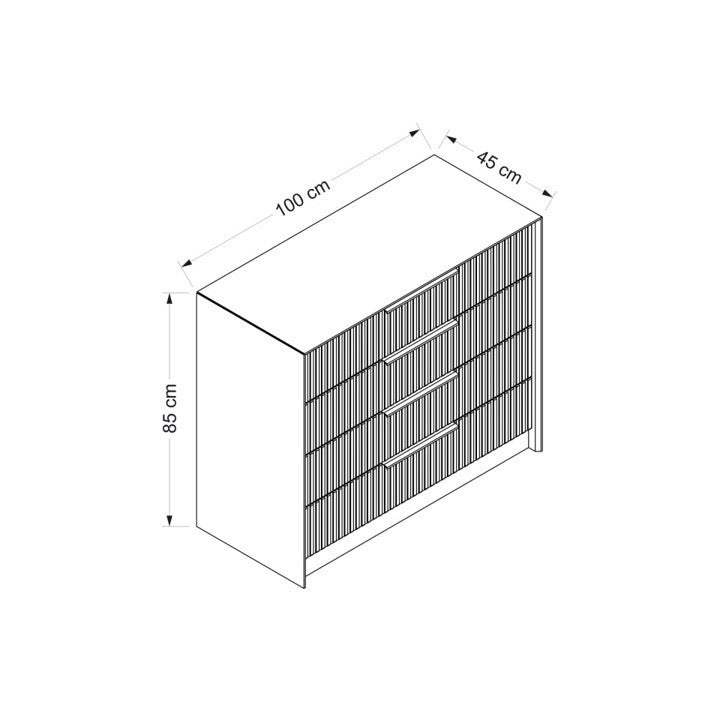 Chests of drawers - Chest of drawers Bare Luxury Stone Melamine 100x85x45 cm - Dimehouse