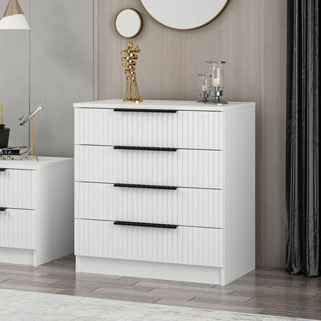 Chests of drawers - Chest of drawers Bare White Melamine 72x77x42 cm - Dimehouse