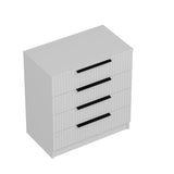 Chests of drawers - Chest of drawers Bare White Melamine 72x77x42 cm - Dimehouse