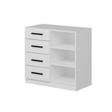 Chests of drawers - Chest of drawers Bare White Melamine 90x85x47 cm - Dimehouse
