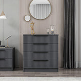 Chests of drawers - Chest of drawers Kale Anthracite Melamine 72x77x42 cm - Dimehouse