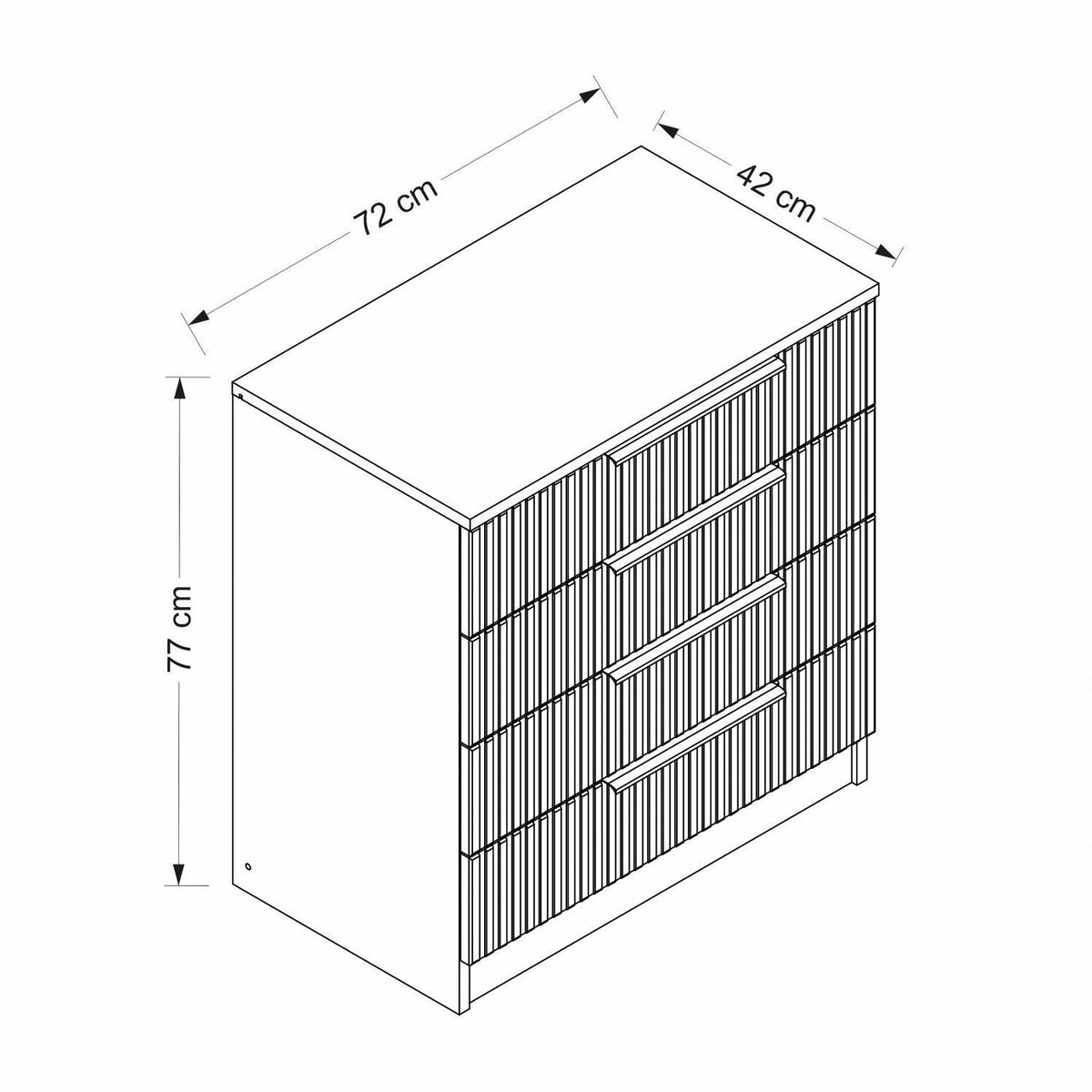 Chests of drawers - Chest of drawers Kale Anthracite Melamine 72x77x42 cm - Dimehouse