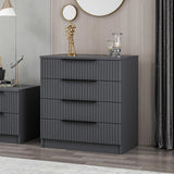 Chests of drawers - Chest of drawers Kale Anthracite Melamine 72x77x42 cm - Dimehouse