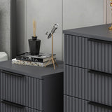 Chests of drawers - Chest of drawers Kale Anthracite Melamine 72x77x42 cm - Dimehouse