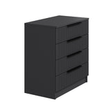 Chests of drawers - Chest of drawers Kale Anthracite Melamine 72x77x42 cm - Dimehouse