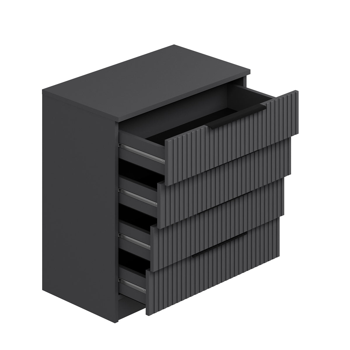 Chests of drawers - Chest of drawers Kale Anthracite Melamine 72x77x42 cm - Dimehouse