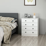 Chests of drawers - Chest of drawers Bare White with Knobs Melamine 72x77x42 cm - Dimehouse