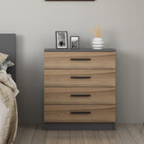 Chests of drawers - Chest of drawers Bare Walnut Melamine 70x42x79 cm - Dimehouse