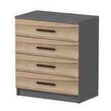 Chests of drawers - Chest of drawers Bare Walnut Melamine 70x42x79 cm - Dimehouse