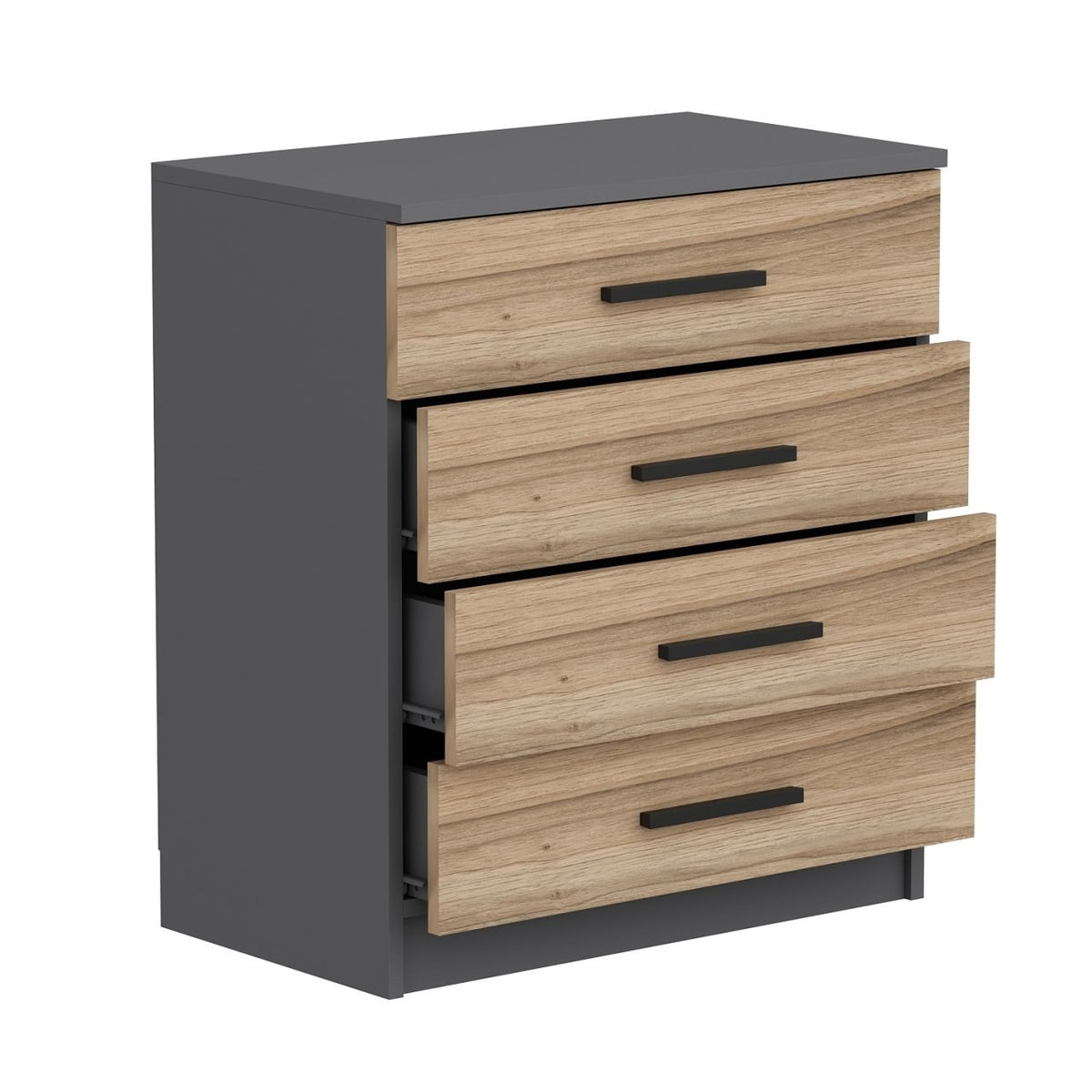 Chests of drawers - Chest of drawers Bare Walnut Melamine 70x42x79 cm - Dimehouse