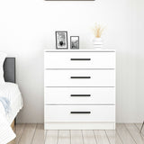 Chests of drawers - Chest of drawers Bare White Melamine 70x42x79 cm - Dimehouse