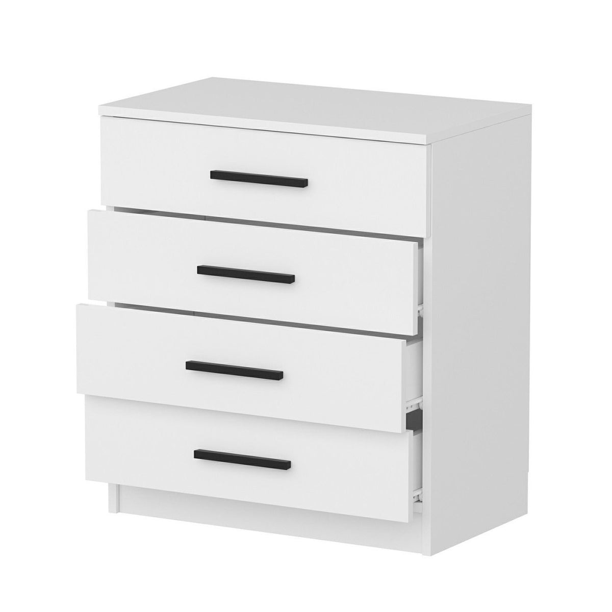 Chests of drawers - Chest of drawers Bare White Melamine 70x42x79 cm - Dimehouse