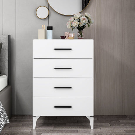 Chests of drawers - Chest of drawers Bare White Melamine 72x106x47 cm - Dimehouse
