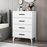 Chests of drawers - Chest of drawers Bare White Melamine 72x106x47 cm - Dimehouse