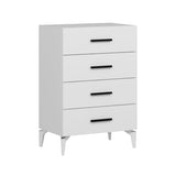 Chests of drawers - Chest of drawers Bare White Melamine 72x106x47 cm - Dimehouse