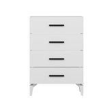 Chests of drawers - Chest of drawers Bare White Melamine 72x106x47 cm - Dimehouse